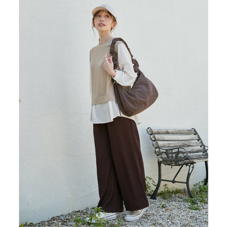 ジャガードプリーツワイドパンツ | ikka  | 詳細画像7 