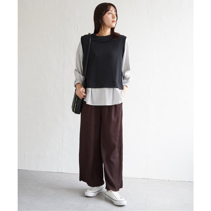 ジャガードプリーツワイドパンツ | ikka  | 詳細画像11 