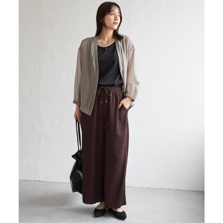 ジャガードプリーツワイドパンツ | ikka  | 詳細画像13 