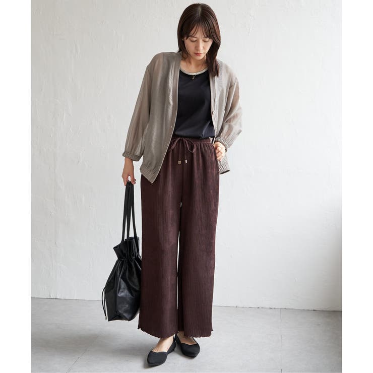 ジャガードプリーツワイドパンツ | ikka  | 詳細画像14 