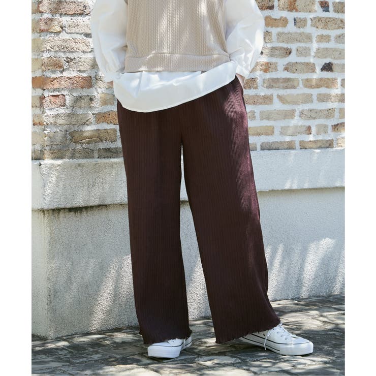 ジャガードプリーツワイドパンツ | ikka  | 詳細画像2 