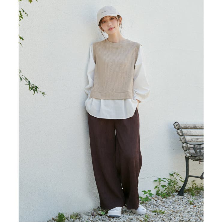 ジャガードプリーツワイドパンツ | ikka  | 詳細画像6 