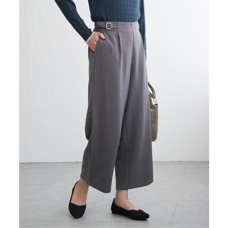 ツイルサイドベルトワイドパンツ | ikka  | 詳細画像8 