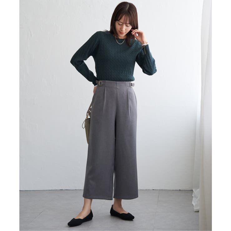 ツイルサイドベルトワイドパンツ | ikka  | 詳細画像9 