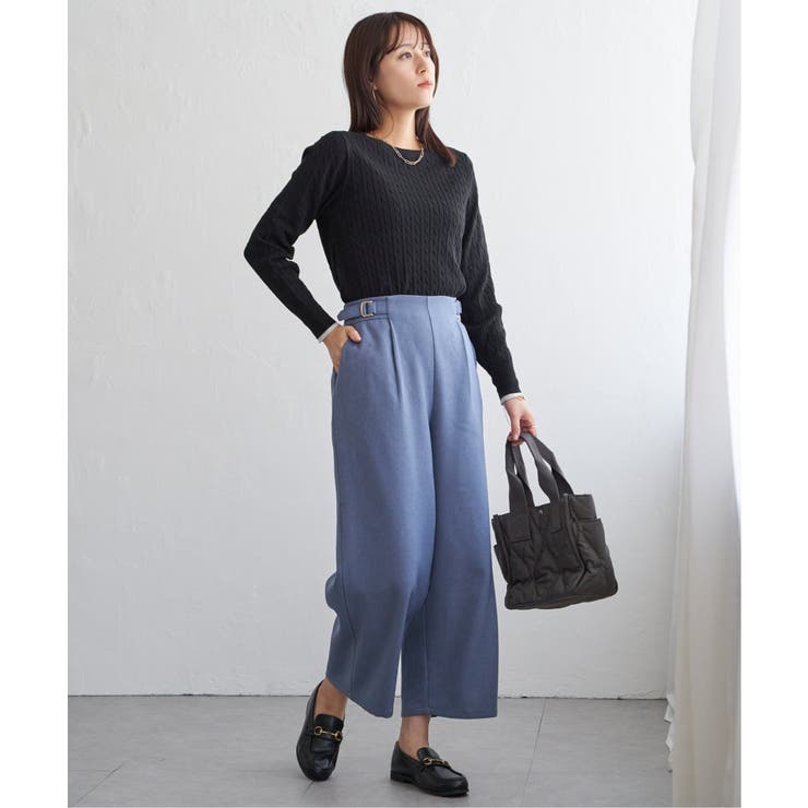 ツイルサイドベルトワイドパンツ | ikka  | 詳細画像15 