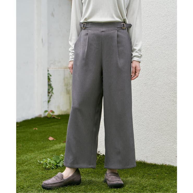 ツイルサイドベルトワイドパンツ | ikka  | 詳細画像1 