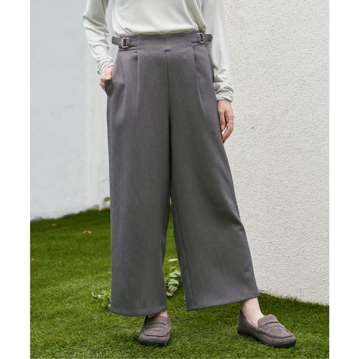 ツイルサイドベルトワイドパンツ | ikka  | 詳細画像2 