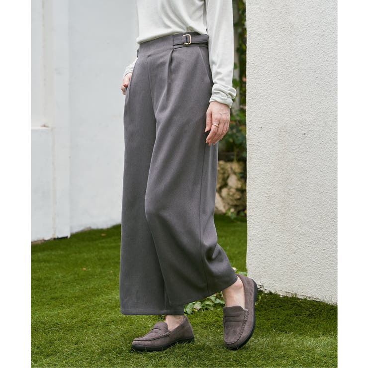 ツイルサイドベルトワイドパンツ | ikka  | 詳細画像3 