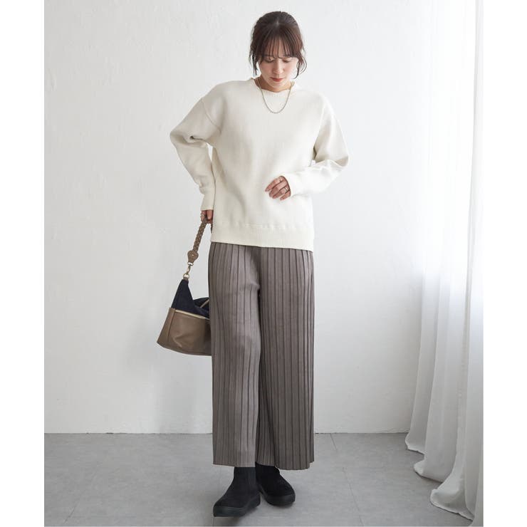 【雑誌InRed12月号掲載】スエードライクプリーツワイドパンツ【親子コーデ】  | ikka  | 詳細画像8 