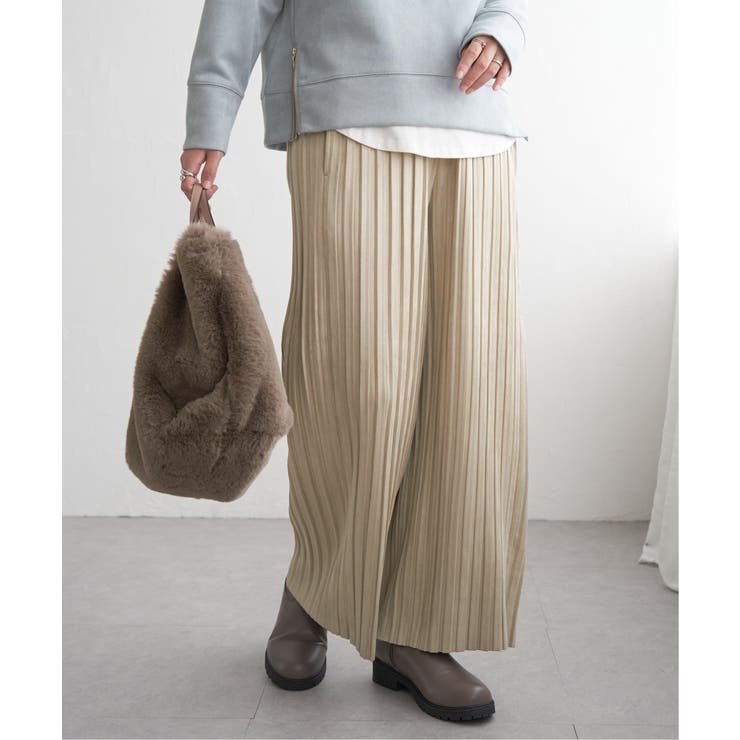 【雑誌InRed12月号掲載】スエードライクプリーツワイドパンツ【親子コーデ】  | ikka  | 詳細画像14 