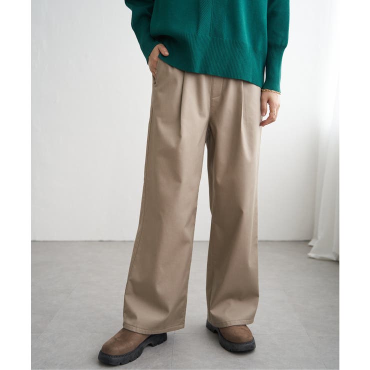 ベージュ | あたたかボンディングワイドパンツ | ikka