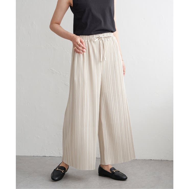 グレージュ | カットプリーツワイドパンツ【親子コーデ】 | ikka 