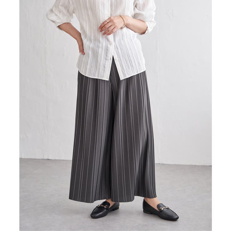 カットプリーツワイドパンツ【親子コーデ】 | ikka  | 詳細画像6 