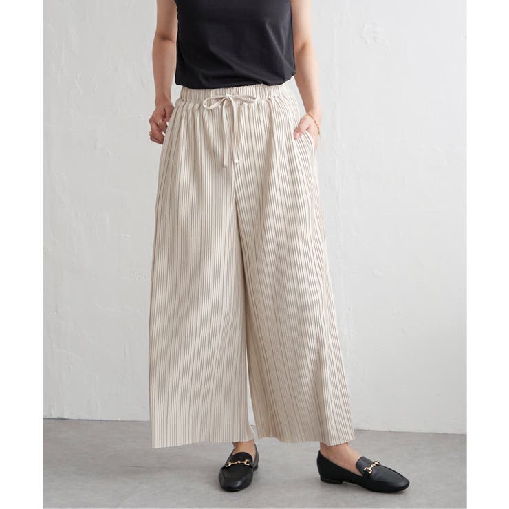 カットプリーツワイドパンツ【親子コーデ】 | ikka  | 詳細画像3 