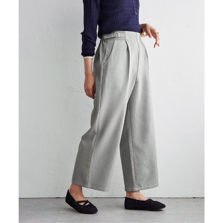 グレージュ | ウーリッシュツイルワイドパンツ | ikka 