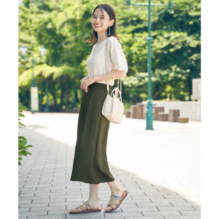 【接触冷感／親子コーデ】冷感スラブタックスカーチョ | ikka  | 詳細画像5 