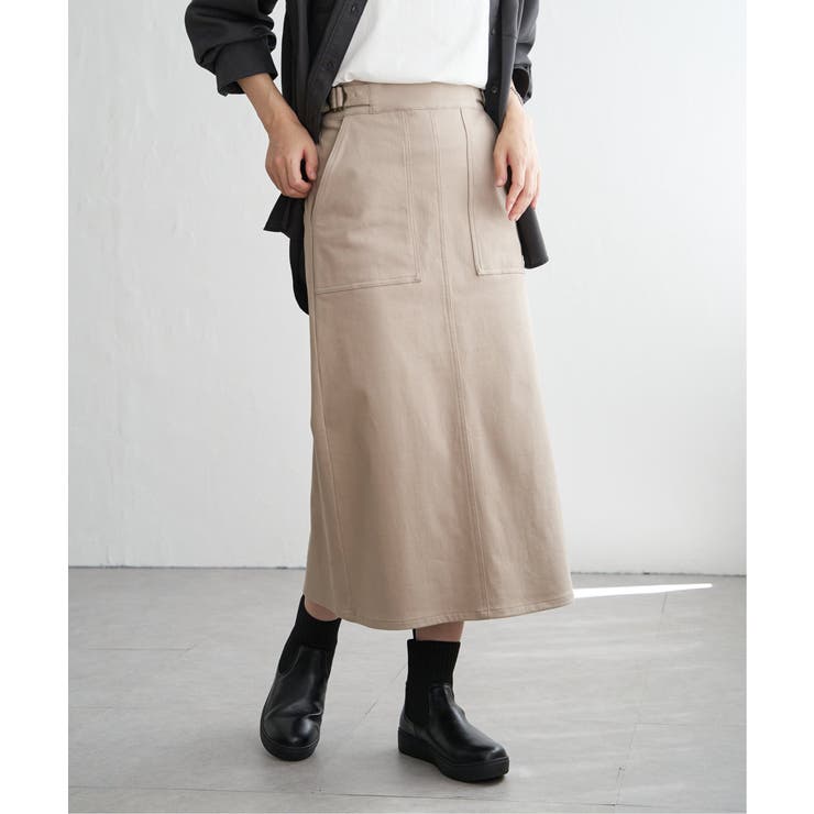 ベージュ | GOKU楽Iラインタイトスカート | ikka 