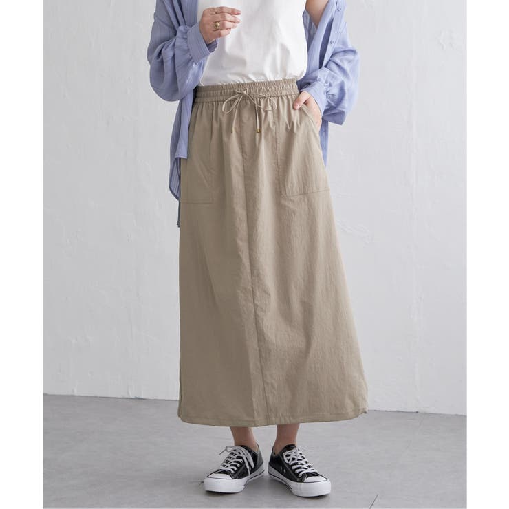 ベージュ | 【接触冷感／速乾】ドライテックチノベイカースカート | ikka 