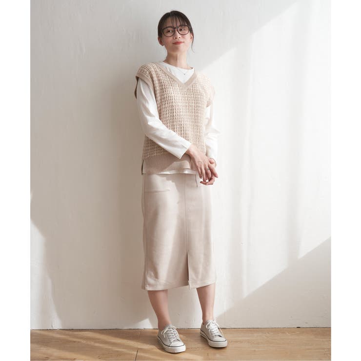 カットスエードタイトスカート | ikka  | 詳細画像7 