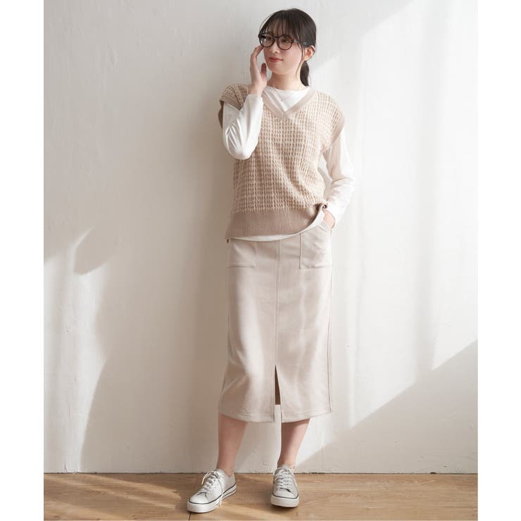 カットスエードタイトスカート | ikka  | 詳細画像6 