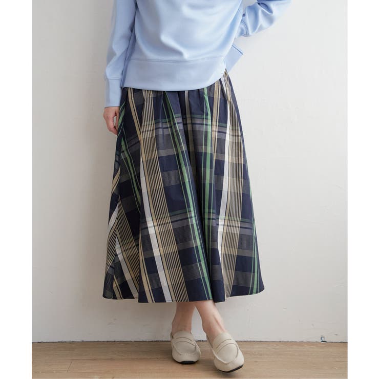 ネイビー | ビッグチェックスカート | ikka 