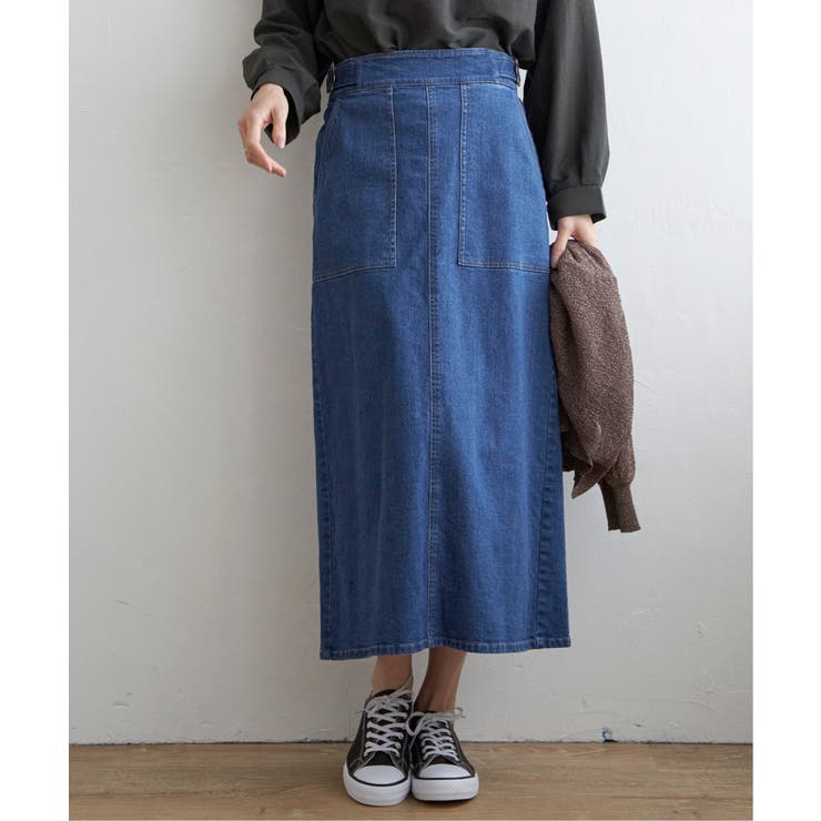 ブルー | 【雑誌InRed10月号掲載】ストレッチIラインスカート | ikka 