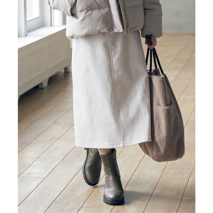 オフホワイト | ボンディングロングスカート | ikka 