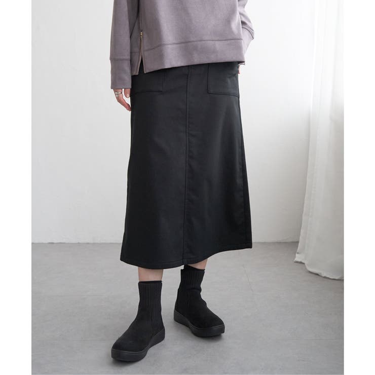 ブラック | ボンディングベイカースカート | ikka 