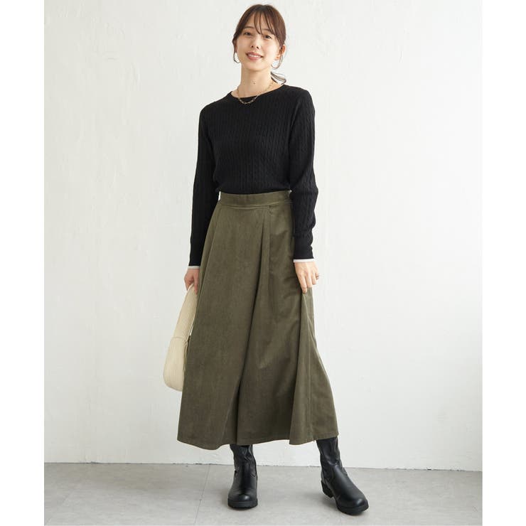 ベロアツイルラップ風スカーチョ | ikka  | 詳細画像9 