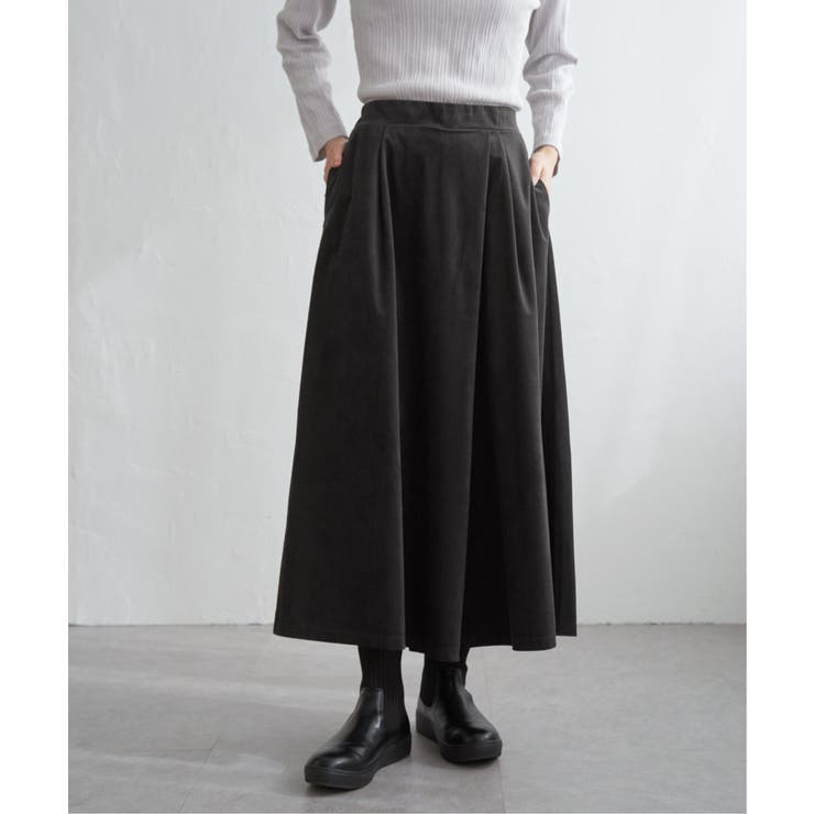 チャコール | ベロアツイルラップ風スカーチョ | ikka 