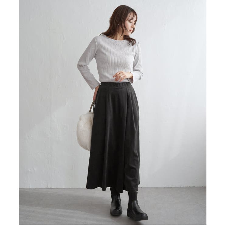 ベロアツイルラップ風スカーチョ | ikka  | 詳細画像17 