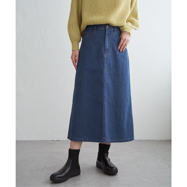 ブルー | デニムロングスカート | ikka 