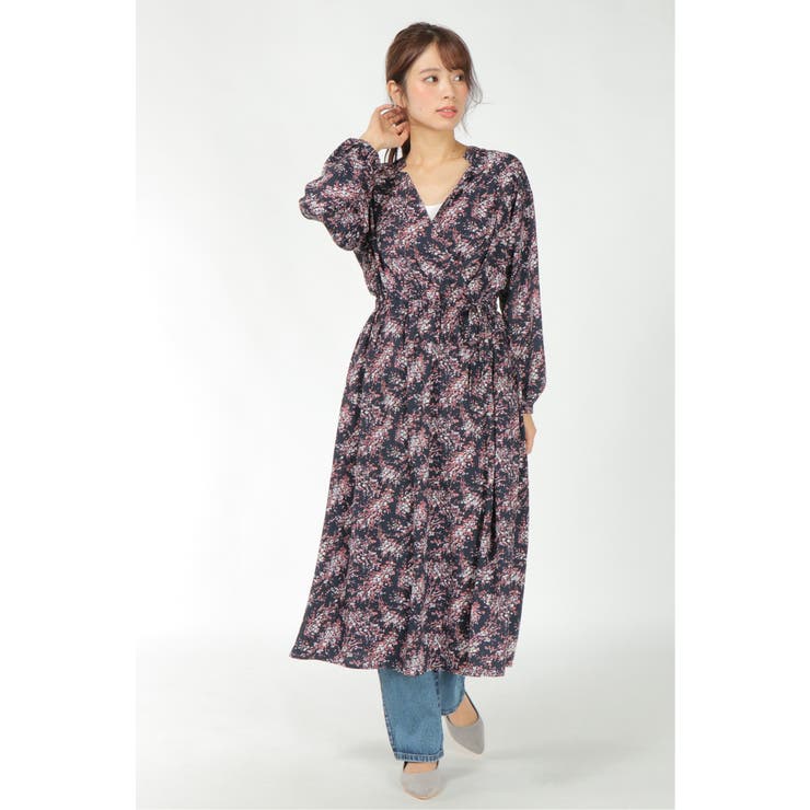 花柄カシュクール風ワンピース 品番 Ikaw Ikka イッカ のレディースファッション通販 Shoplist ショップリスト
