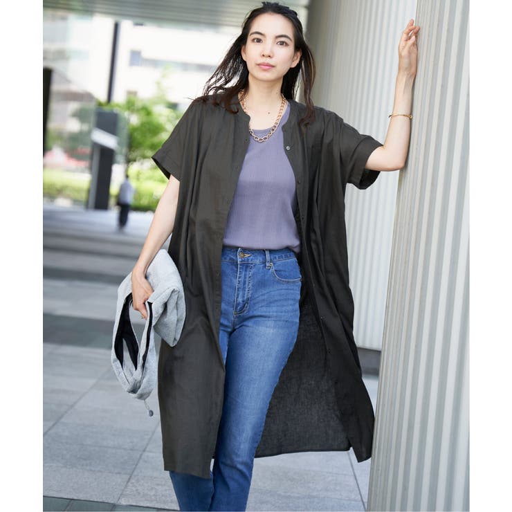 レーヨン麻 半袖2WAYワンピース | ikka  | 詳細画像8 