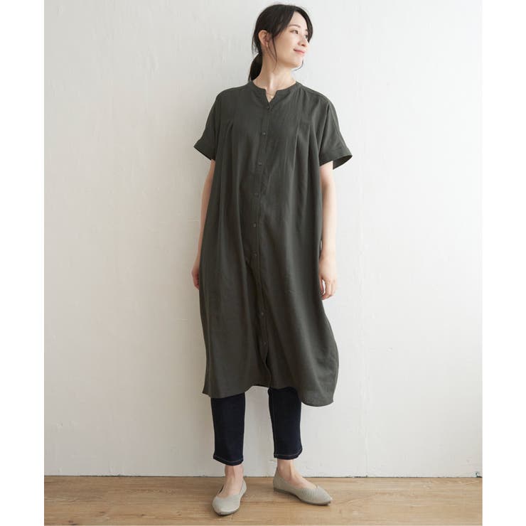 レーヨン麻 半袖2WAYワンピース | ikka  | 詳細画像12 