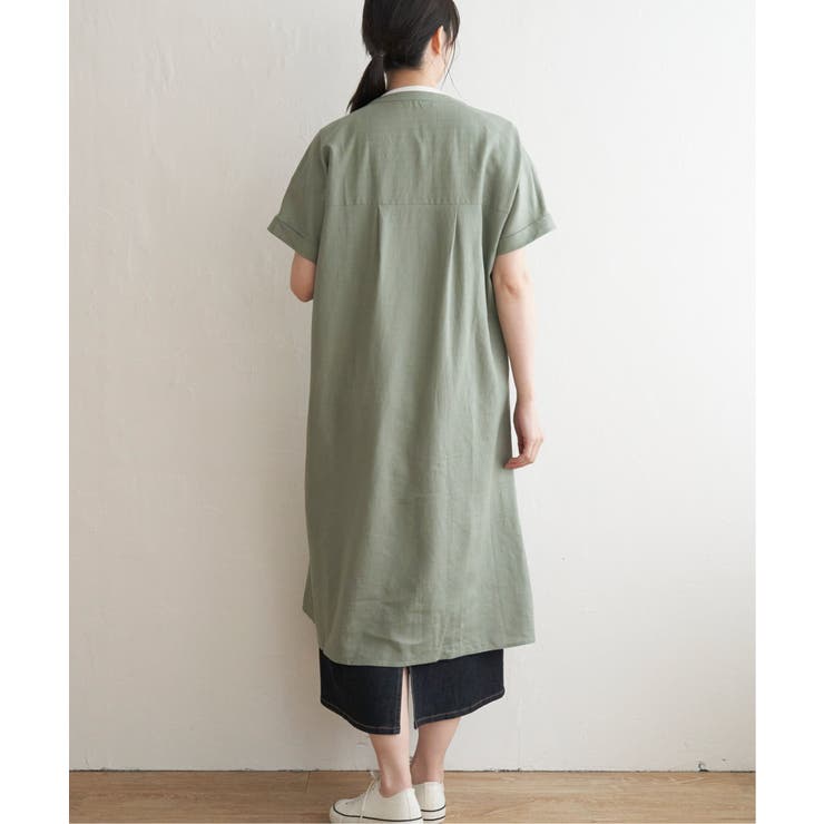 レーヨン麻 半袖2WAYワンピース | ikka  | 詳細画像16 