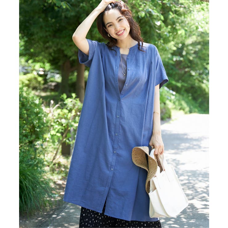 レーヨン麻 半袖2WAYワンピース | ikka  | 詳細画像2 