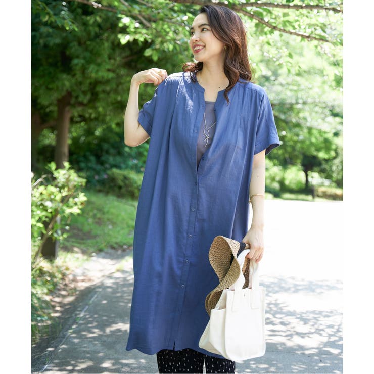 レーヨン麻 半袖2WAYワンピース | ikka  | 詳細画像3 