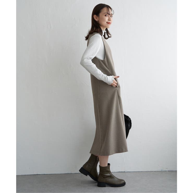 foufou Vネックジャンパースカートグレー　Mサイズ Vネックジャンパースカート[品番：IKAW0021123]｜ikka （イッカ）の