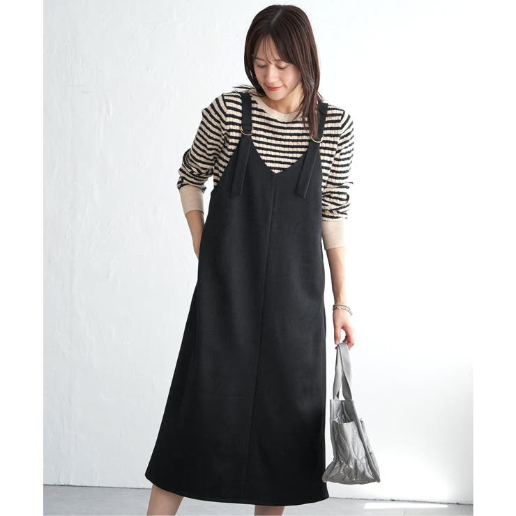 ブラック | 【親子コーデ】前後2WAYバックル付きジャンパースカート | ikka 