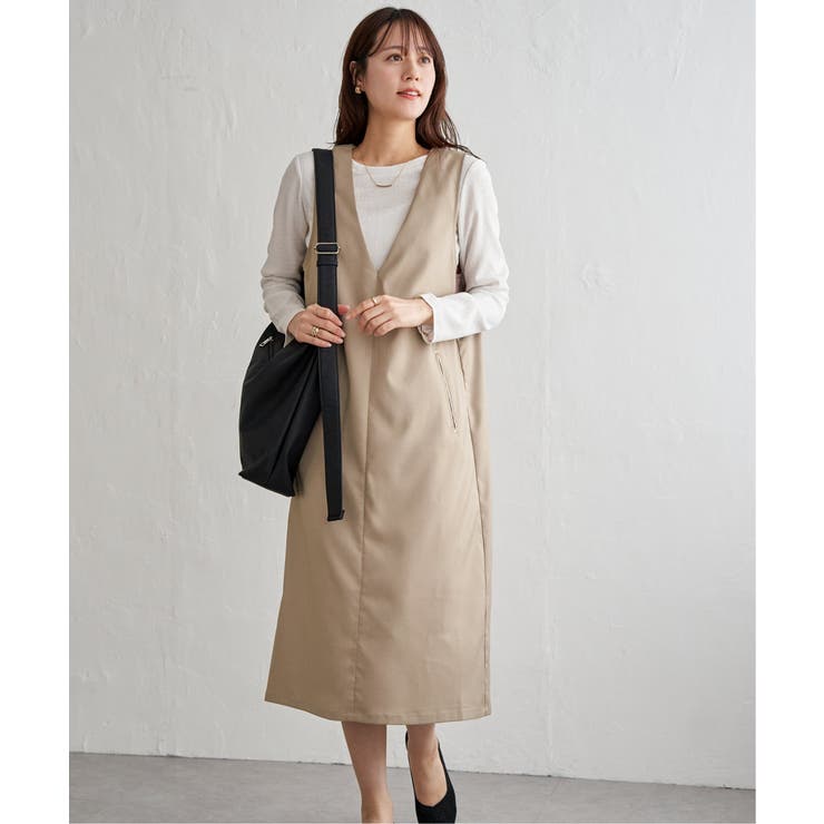 ベージュ | 【2点セット】ジャンパースカートセット | ikka 