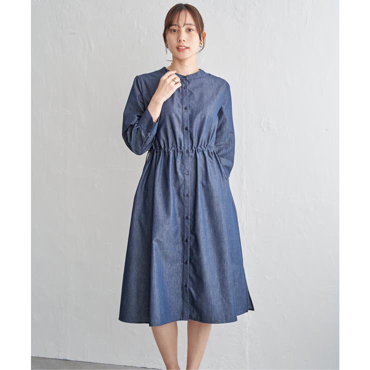 バンドカラーウエストドロストワンピース | ikka  | 詳細画像12 