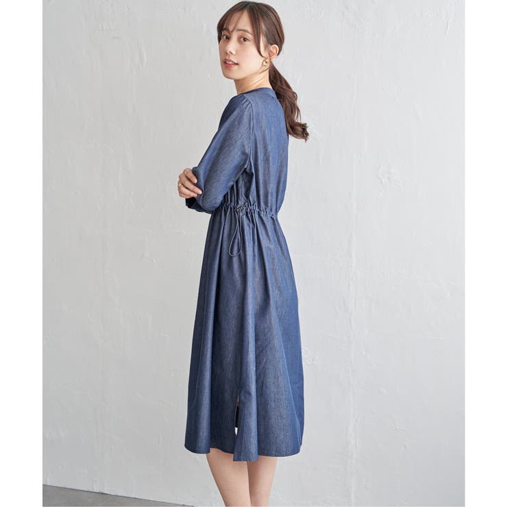 バンドカラーウエストドロストワンピース | ikka  | 詳細画像13 