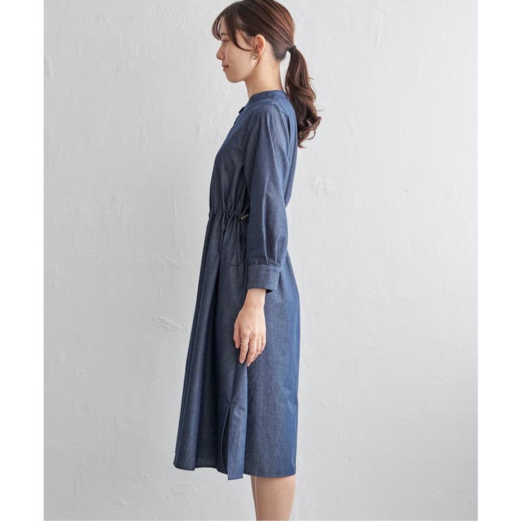 バンドカラーウエストドロストワンピース | ikka  | 詳細画像18 