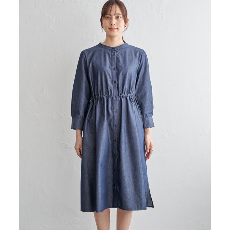 バンドカラーウエストドロストワンピース | ikka  | 詳細画像20 