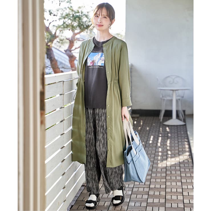 バンドカラーウエストドロストワンピース | ikka  | 詳細画像6 