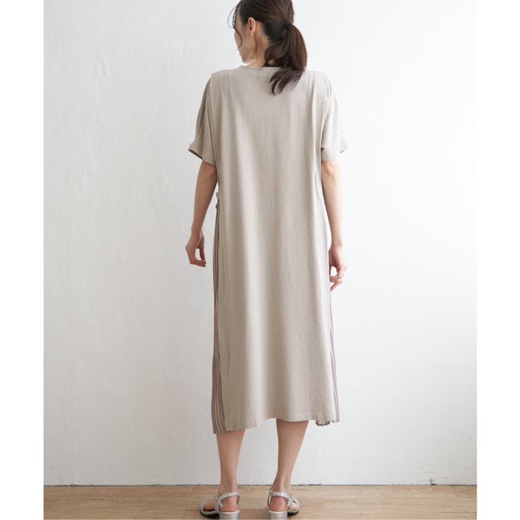 異素材配色切り替えワンピース | ikka  | 詳細画像11 