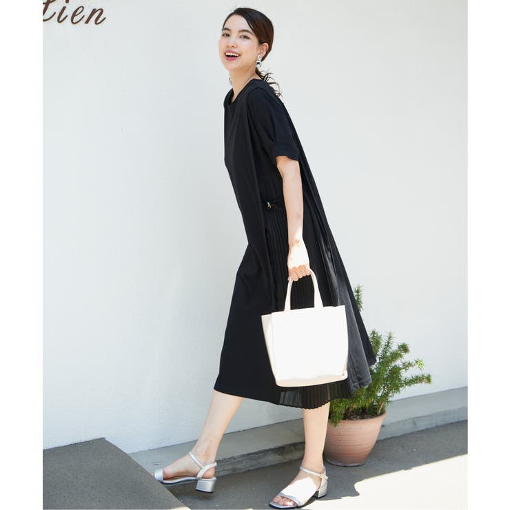 異素材配色切り替えワンピース | ikka  | 詳細画像2 