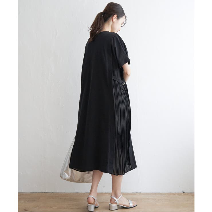 異素材配色切り替えワンピース | ikka  | 詳細画像5 