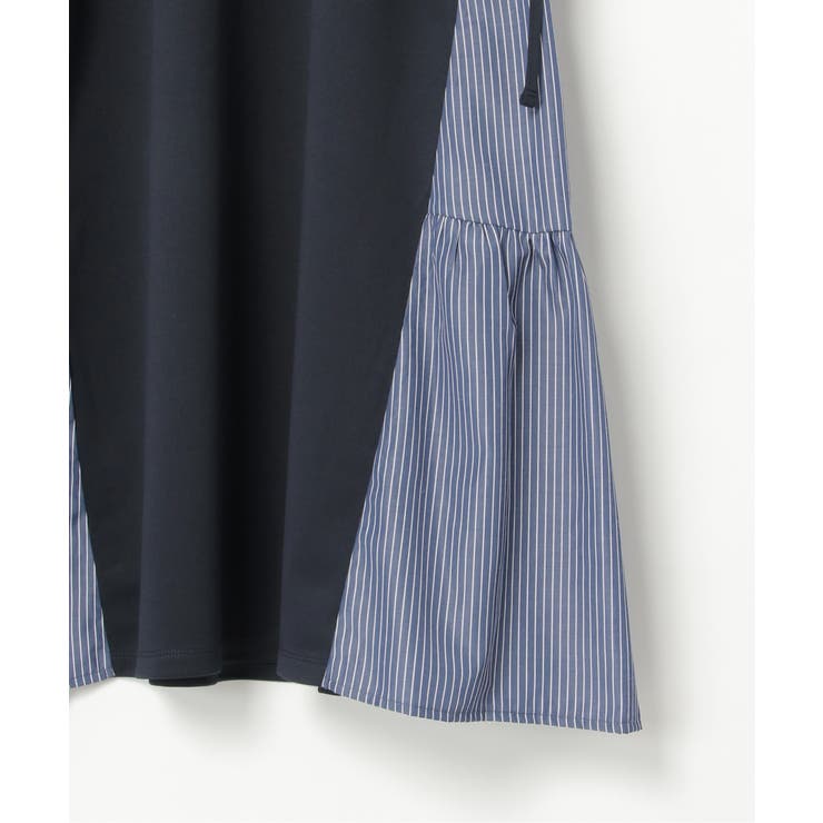 【親子コーデ】異素材切り替えサイドリボンワンピース | ikka  | 詳細画像13